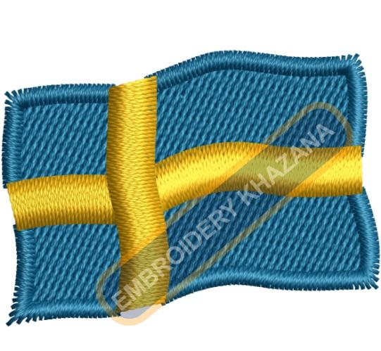 Swedish Flag embroidery design